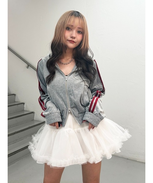 セール】ベロアコンパクトラインZIPフーディ【セットアップ対応】冬服