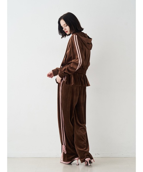 セール】ベロアコンパクトラインZIPフーディ【セットアップ対応】冬服