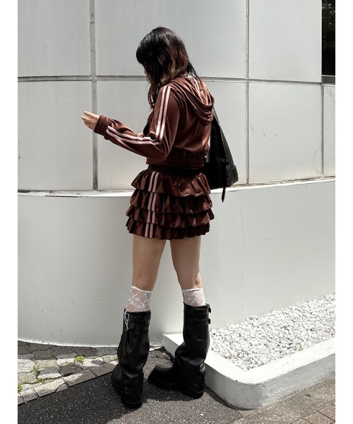 ベロアコンパクトラインZIPフーディ【セットアップ対応】秋服 ジップ