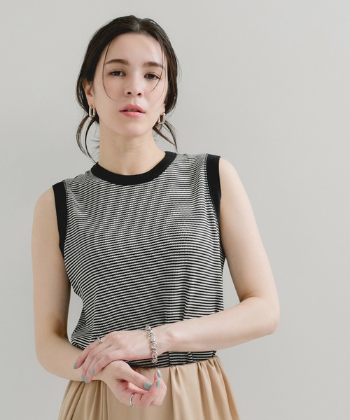 Healthknit（ヘルスニット）の「【Healthknit/ヘルスニット】Basic Waffle Tanktop（タンクトップ・レディース・ホワイト/ブラック系その他2/ブルー系その他6/ブラック・FREE）」の4枚目の写真