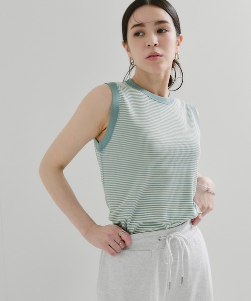 Healthknit（ヘルスニット）の「【Healthknit/ヘルスニット】Basic Waffle Tanktop（タンクトップ・レディース・ホワイト/ブラック系その他2/ブルー系その他6/ブラック・FREE）」の13枚目の写真