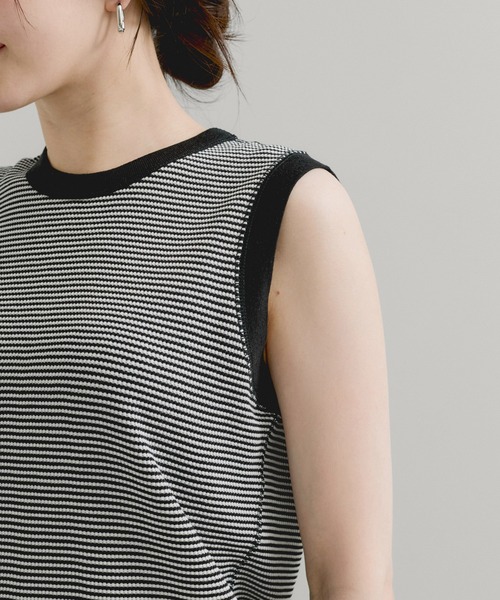 Healthknit（ヘルスニット）の「【Healthknit/ヘルスニット】Basic Waffle Tanktop（タンクトップ・レディース・ホワイト/ブラック系その他2/ブルー系その他6/ブラック・FREE）」の18枚目の写真