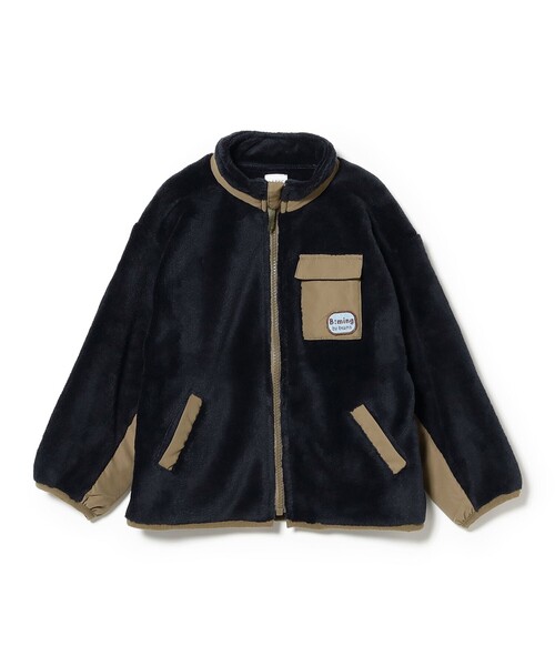 B:MING by BEAMS（ビーミングバイビームス）の「フリースボア ブルゾン 2025FW （90～150cm）（ブルゾン・キッズ・ネイビー/ベージュ/レッド・90/120/100/110/130/140/150）」の3枚目の写真