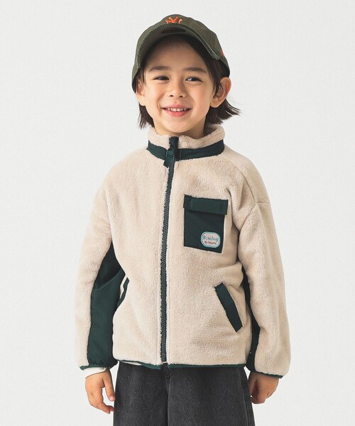 B:MING by BEAMS（ビーミングバイビームス）の「フリースボア ブルゾン 2025FW （90～150cm）（ブルゾン・キッズ・ネイビー/ベージュ/レッド・90/120/100/110/130/140/150）」の4枚目の写真