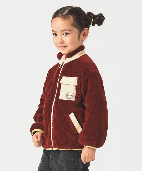 B:MING by BEAMS（ビーミングバイビームス）の「フリースボア ブルゾン 2025FW （90～150cm）（ブルゾン・キッズ・ネイビー/ベージュ/レッド・90/120/100/110/130/140/150）」の8枚目の写真