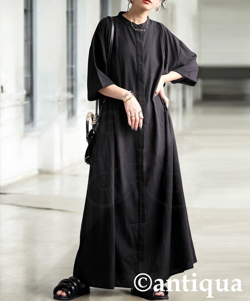 antiqua（アンティカ）の「タックデザインワンピース（ワンピース・レディース・カーキ/ブラック・ONESIZE）」の5枚目の写真
