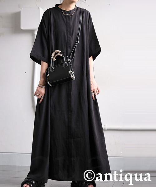 antiqua（アンティカ）の「タックデザインワンピース（ワンピース・レディース・カーキ/ブラック・ONESIZE）」の6枚目の写真