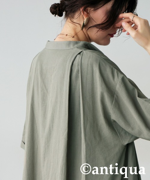 antiqua（アンティカ）の「タックデザインワンピース（ワンピース・レディース・カーキ/ブラック・ONESIZE）」の15枚目の写真