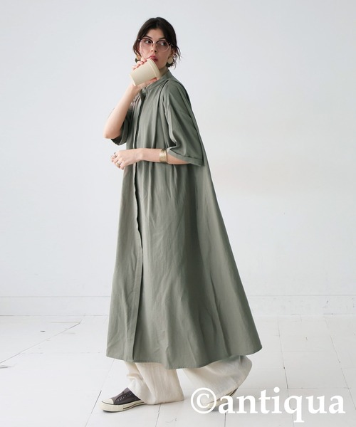 antiqua（アンティカ）の「タックデザインワンピース（ワンピース・レディース・カーキ/ブラック・ONESIZE）」の16枚目の写真