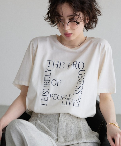 &. NOSTALGIA(アンドドットノスタルジア)の「【ZOZO限定】スーピマコットンプリントTシャツ(Tシャツ/カットソー・レディース・ブラック/ホワイト・M)」の10枚目の写真