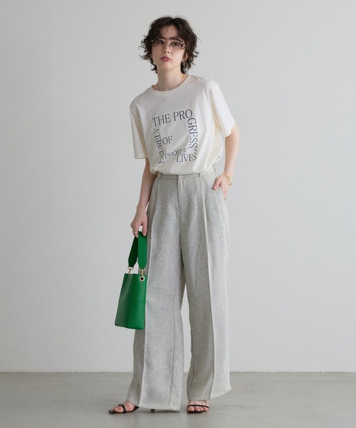&. NOSTALGIA(アンドドットノスタルジア)の「【ZOZO限定】スーピマコットンプリントTシャツ(Tシャツ/カットソー・レディース・ブラック/ホワイト・M)」の3枚目の写真