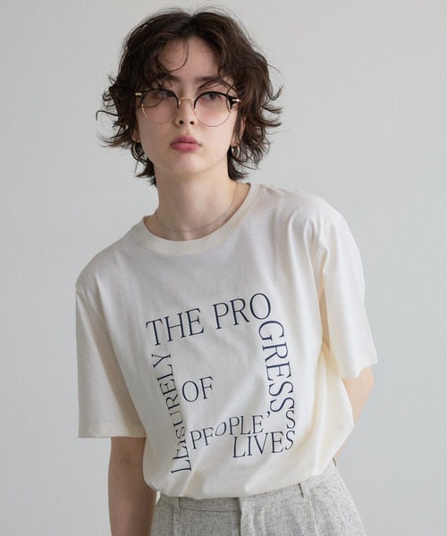 &. NOSTALGIA(アンドドットノスタルジア)の「【ZOZO限定】スーピマコットンプリントTシャツ(Tシャツ/カットソー・レディース・ブラック/ホワイト・M)」の7枚目の写真