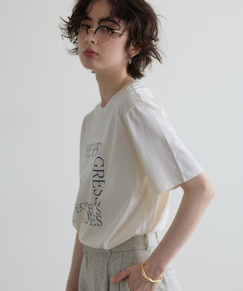 &. NOSTALGIA(アンドドットノスタルジア)の「【ZOZO限定】スーピマコットンプリントTシャツ(Tシャツ/カットソー・レディース・ブラック/ホワイト・M)」の8枚目の写真