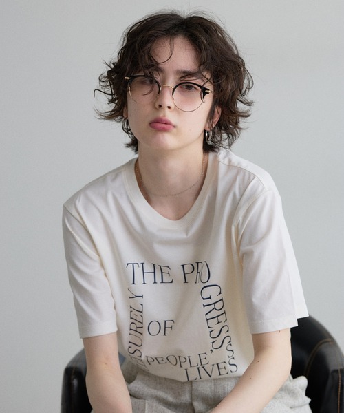 &. NOSTALGIA(アンドドットノスタルジア)の「【ZOZO限定】スーピマコットンプリントTシャツ(Tシャツ/カットソー・レディース・ブラック/ホワイト・M)」の11枚目の写真