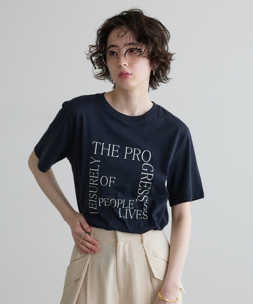 &. NOSTALGIA(アンドドットノスタルジア)の「【ZOZO限定】スーピマコットンプリントTシャツ(Tシャツ/カットソー・レディース・ブラック/ホワイト・M)」の14枚目の写真