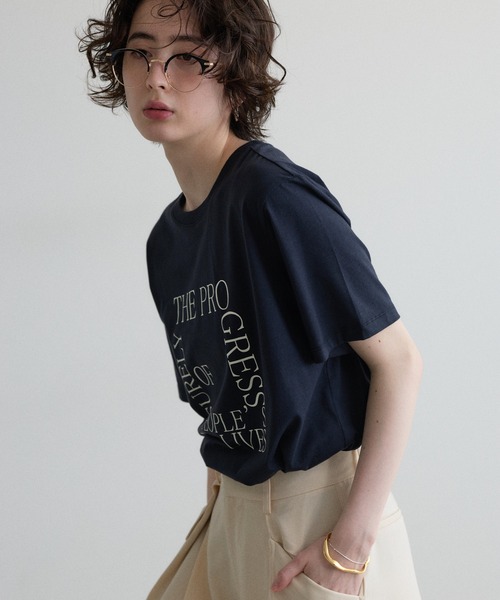 &. NOSTALGIA(アンドドットノスタルジア)の「【ZOZO限定】スーピマコットンプリントTシャツ(Tシャツ/カットソー・レディース・ブラック/ホワイト・M)」の15枚目の写真