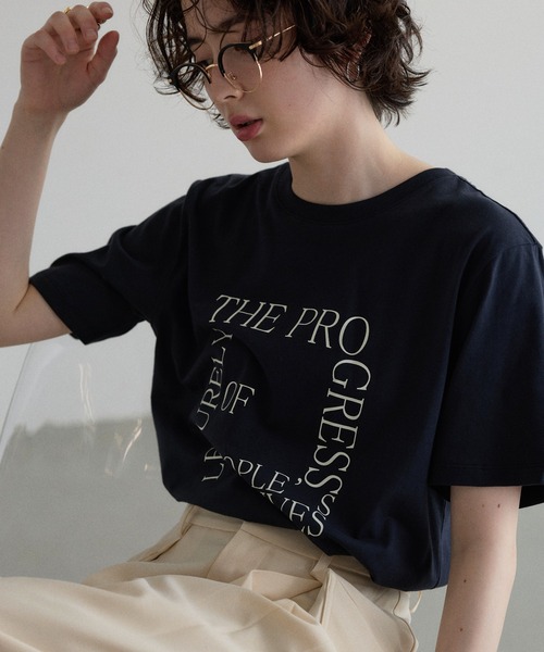 &. NOSTALGIA(アンドドットノスタルジア)の「【ZOZO限定】スーピマコットンプリントTシャツ(Tシャツ/カットソー・レディース・ブラック/ホワイト・M)」の17枚目の写真