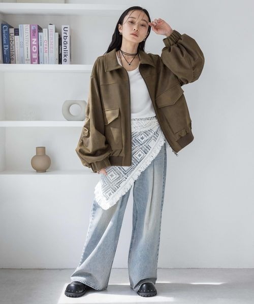 JEANASIS(ジーナシス)の「フリンジレーススカーフ/497071(バンダナ/スカーフ・レディース・ブラック/ホワイト・FREE)」の6枚目の写真