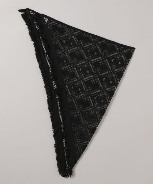 JEANASIS(ジーナシス)の「フリンジレーススカーフ/497071(バンダナ/スカーフ・レディース・ブラック/ホワイト・FREE)」の10枚目の写真