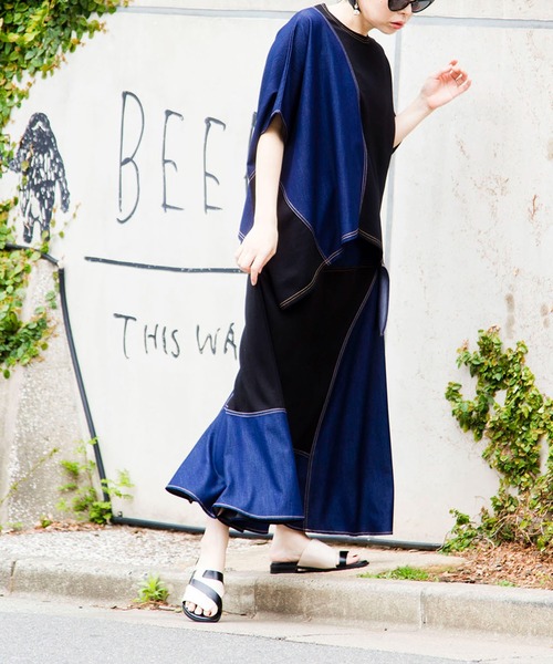 OSMOSIS(オズモーシス)の「切替アシンメトリーTシャツ(Tシャツ/カットソー・レディース・ブラック/ブルー・ONE SIZE)」の19枚目の写真