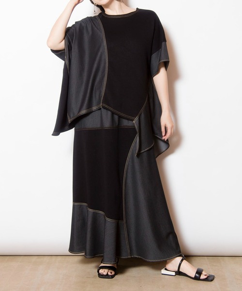 OSMOSIS(オズモーシス)の「切替アシンメトリーTシャツ(Tシャツ/カットソー・レディース・ブラック/ブルー・ONE SIZE)」の17枚目の写真