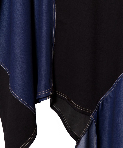 OSMOSIS(オズモーシス)の「切替アシンメトリーTシャツ(Tシャツ/カットソー・レディース・ブラック/ブルー・ONE SIZE)」の5枚目の写真