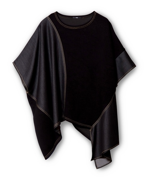 OSMOSIS(オズモーシス)の「切替アシンメトリーTシャツ(Tシャツ/カットソー・レディース・ブラック/ブルー・ONE SIZE)」の3枚目の写真