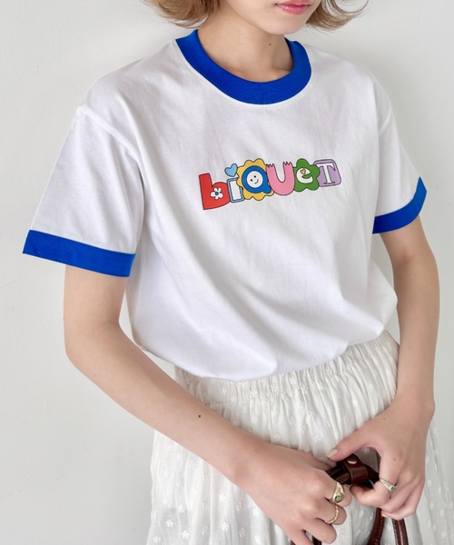 セール】カラフルロゴ半袖リンガーTシャツ（Tシャツ/カットソー