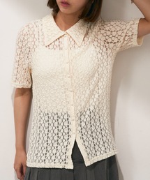 【MAISON BREEZE reveur】カットレース襟付き半袖トップス DTK