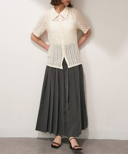 MAISON BREEZE reveur(メゾンブリーズレヴール)の「【MAISON BREEZE reveur】カットレース襟付き半袖トップス DTK(シャツ/ブラウス・レディース・アイボリー/ブラック・FREE)」の6枚目の写真