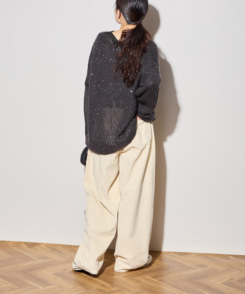 追加》モヘヤMIXスパンコールプルオーバー（ニット/セーター