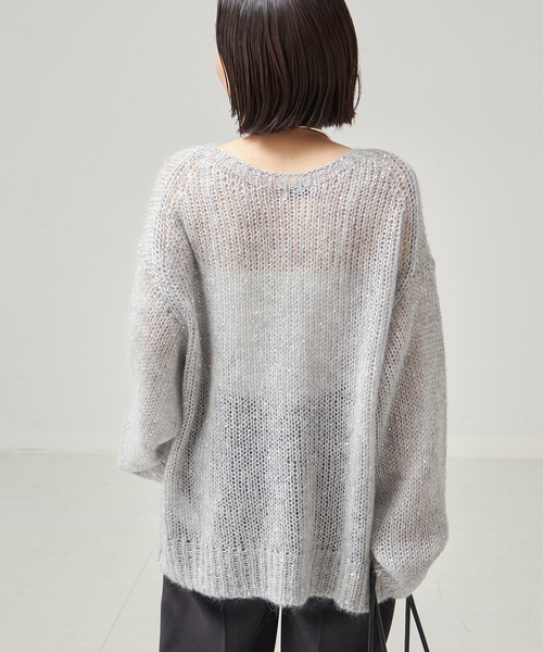 journal standard L'essage（ジャーナルスタンダードレサージュ）の「《追加》モヘヤMIXスパンコールプルオーバー（ニット/セーター・レディース・チャコールグレー/グレー/ベージュ・FREE）」の10枚目の写真