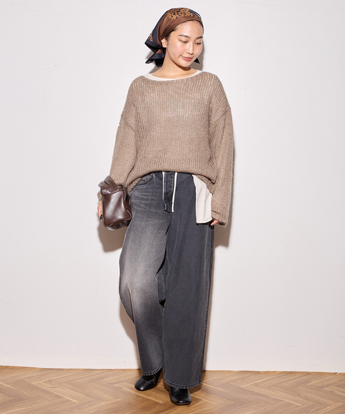 journal standard L'essage（ジャーナルスタンダードレサージュ）の「《追加》モヘヤMIXスパンコールプルオーバー（ニット/セーター・レディース・チャコールグレー/グレー/ベージュ・FREE）」の12枚目の写真