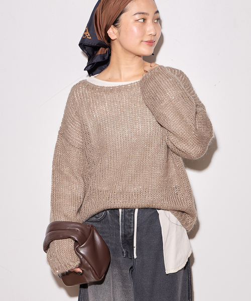 journal standard L'essage（ジャーナルスタンダードレサージュ）の「《追加》モヘヤMIXスパンコールプルオーバー（ニット/セーター・レディース・チャコールグレー/グレー/ベージュ・FREE）」の15枚目の写真