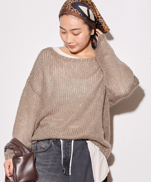 journal standard L'essage（ジャーナルスタンダードレサージュ）の「《追加》モヘヤMIXスパンコールプルオーバー（ニット/セーター・レディース・チャコールグレー/グレー/ベージュ・FREE）」の16枚目の写真