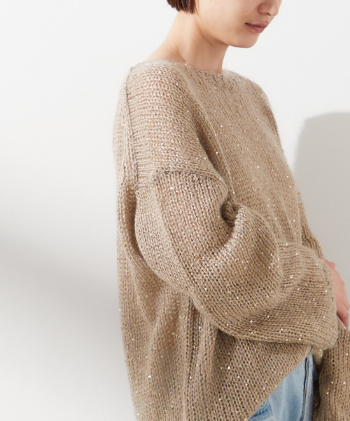 journal standard L'essage（ジャーナルスタンダードレサージュ）の「《追加》モヘヤMIXスパンコールプルオーバー（ニット/セーター・レディース・チャコールグレー/グレー/ベージュ・FREE）」の22枚目の写真