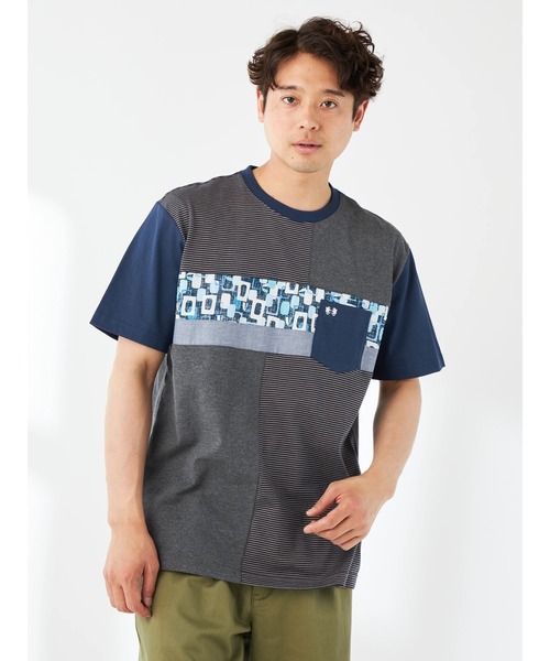 McGREGOR(マックレガー)の「ブロッキングTEEシャツ(Tシャツ/カットソー・メンズ・ネイビー/アイボリー・M/L/XL)」の1枚目の写真