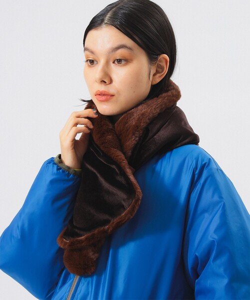 INFIELDER DESIGN(インフィールダーデザイン)の「【別注】INFIELDER DESIGN / ボア ファー マフラー(マフラー・レディース・ブラウン/ブラック・ONE SIZE)」の1枚目の写真