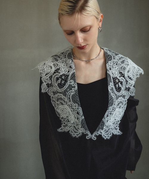 et.UNiVER（エトユニベール）の「Big collar A-line dress（ドレス