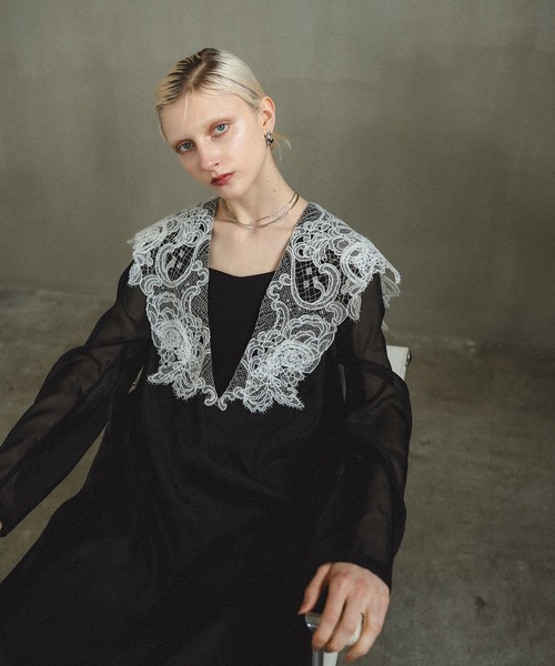 Big collar A-line dress（ドレス）｜et.UNiVER（エトユニベール）の