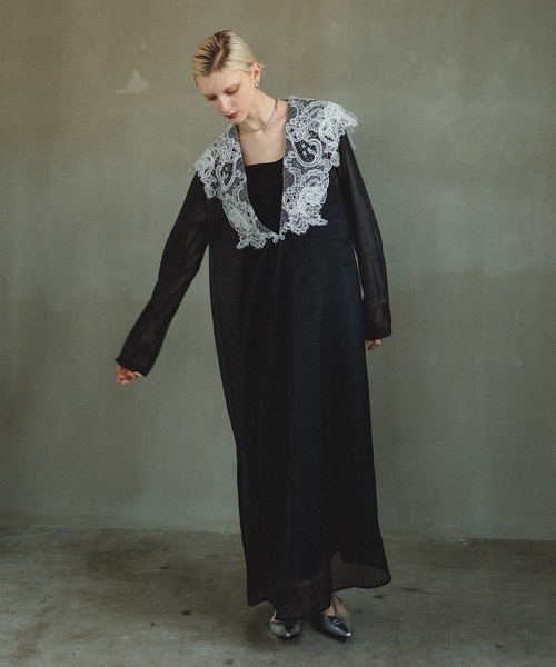 スーツ・フォーマル・ドレス et.UNIVER Big collar A-line dress Big collar A-line dress（ドレス）｜et.UNiVER（エトユニベール