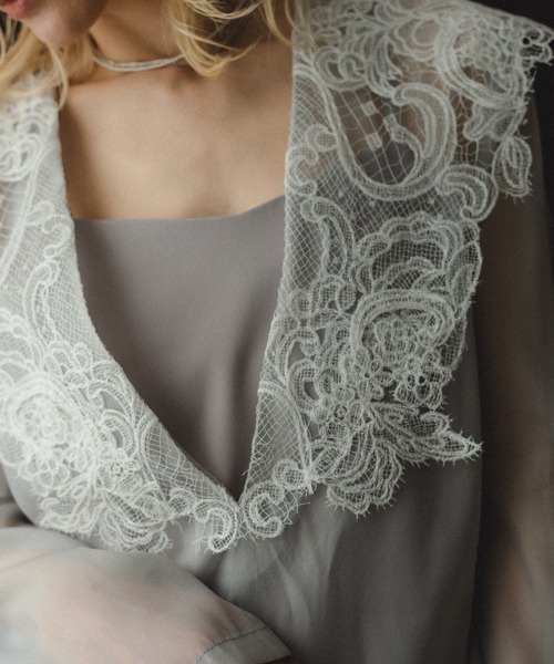 et.UNiVER（エトユニベール）の「Big collar A-line dress（ドレス