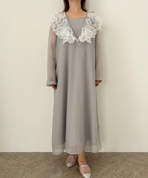 スーツ・フォーマル・ドレス et.UNIVER Big collar A-line dress Big collar A-line dress（ドレス）｜et.UNiVER（エトユニベール