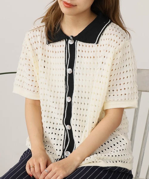 ROOPTOKYO(ループトウキョウ)の「ショートスリーブメッシュシアーポロシャツ メンズ 秋物 秋服 2026年秋冬(ポロシャツ・メンズ・ホワイト/ブラック・XL/L)」の5枚目の写真
