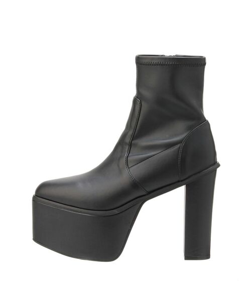 GYDA(ジェイダ)の「厚底 太ヒール バルキーショートブーツ(ブーツ・レディース・ブラウン/ブラック・SMALL/MEDIUM/LARGE)」の4枚目の写真