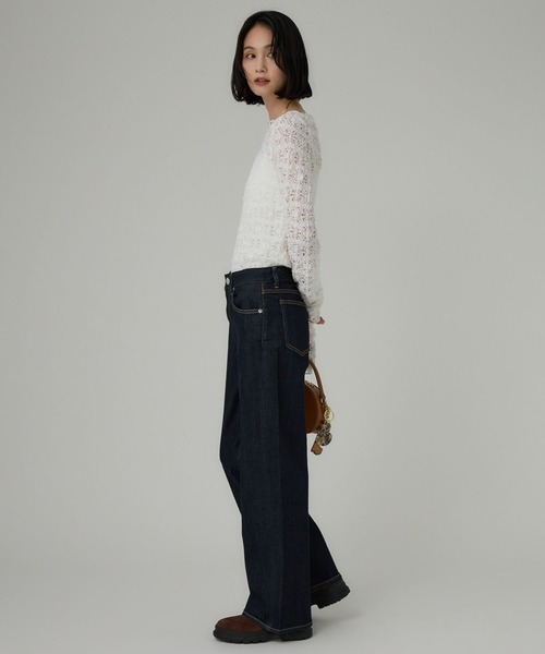 RED CARD TOKYO（レッドカード）の「【RED CARD】Anniv Wide（デニムパンツ・レディース・ダークネイビー/ネイビー・26/25/24）」の4枚目の写真