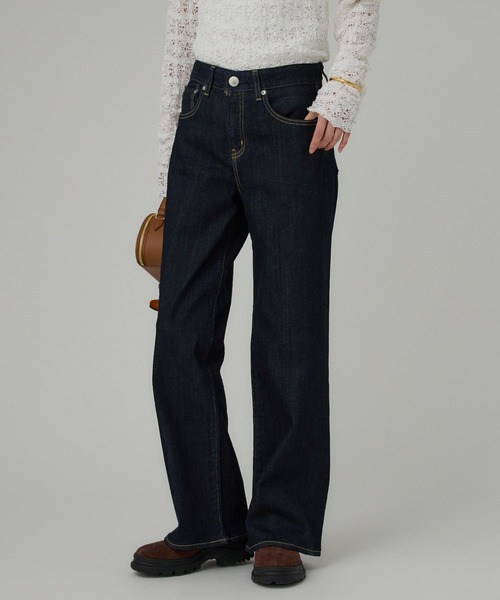 RED CARD TOKYO（レッドカード）の「【RED CARD】Anniv Wide（デニムパンツ・レディース・ダークネイビー/ネイビー・26/25/24）」の6枚目の写真