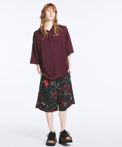 UNISEX》Lonfresh Prime-Over Crew Neck Knit Polo Shirt/ロン