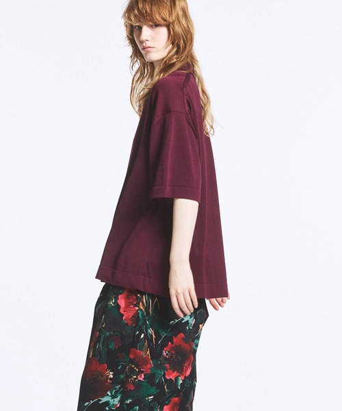 MAISON SPECIAL（メゾンスペシャル）の「《UNISEX》Lonfresh Prime-Over Crew Neck Knit Polo Shirt/ロンフレッシュプライムオーバークルーネックニットポロシャツ【MAISON SPECIAL/メゾンスペシャル】（ポロシャツ・メンズ・ブラック/ライトグレー/バーガンディー/サーモンピンク・1/2）」の13枚目の写真