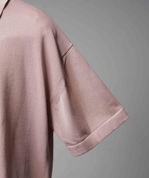 MAISON SPECIAL（メゾンスペシャル）の「《UNISEX》Lonfresh Prime-Over Crew Neck Knit Polo Shirt/ロンフレッシュプライムオーバークルーネックニットポロシャツ【MAISON SPECIAL/メゾンスペシャル】（ポロシャツ・メンズ・ブラック/ライトグレー/バーガンディー/サーモンピンク・1/2）」の10枚目の写真